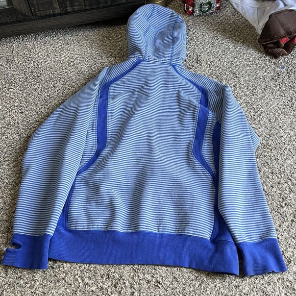 Lululemon Mens Medium Full Zip Sequence Striped Hooded Sweatshirt Hoodie Blue - Picture 3 of 6